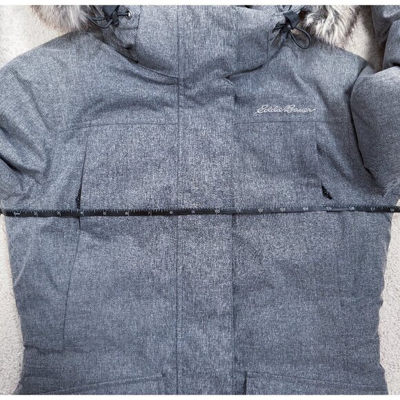 Eddie Bauer Weather Edge 650 Down Gray Hooded Parka Coat Women's Size XS - Picture 12 of 14